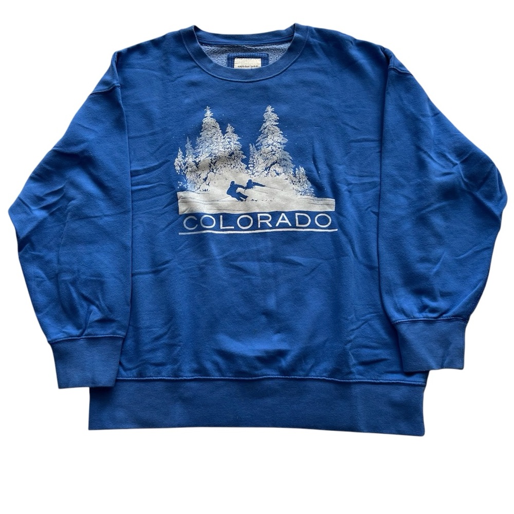American Eagle Outfitters Blue Colorado Graphic Sweatshirt